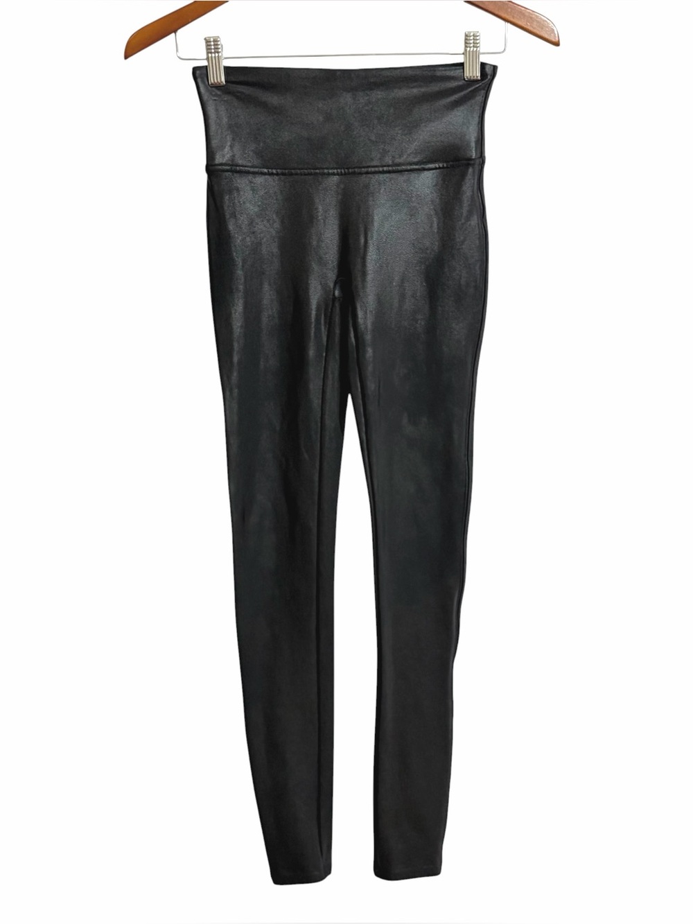 Spanx Faux Leather Leggings Womens S Black Shapewear Vegan Minimalist  Rocker